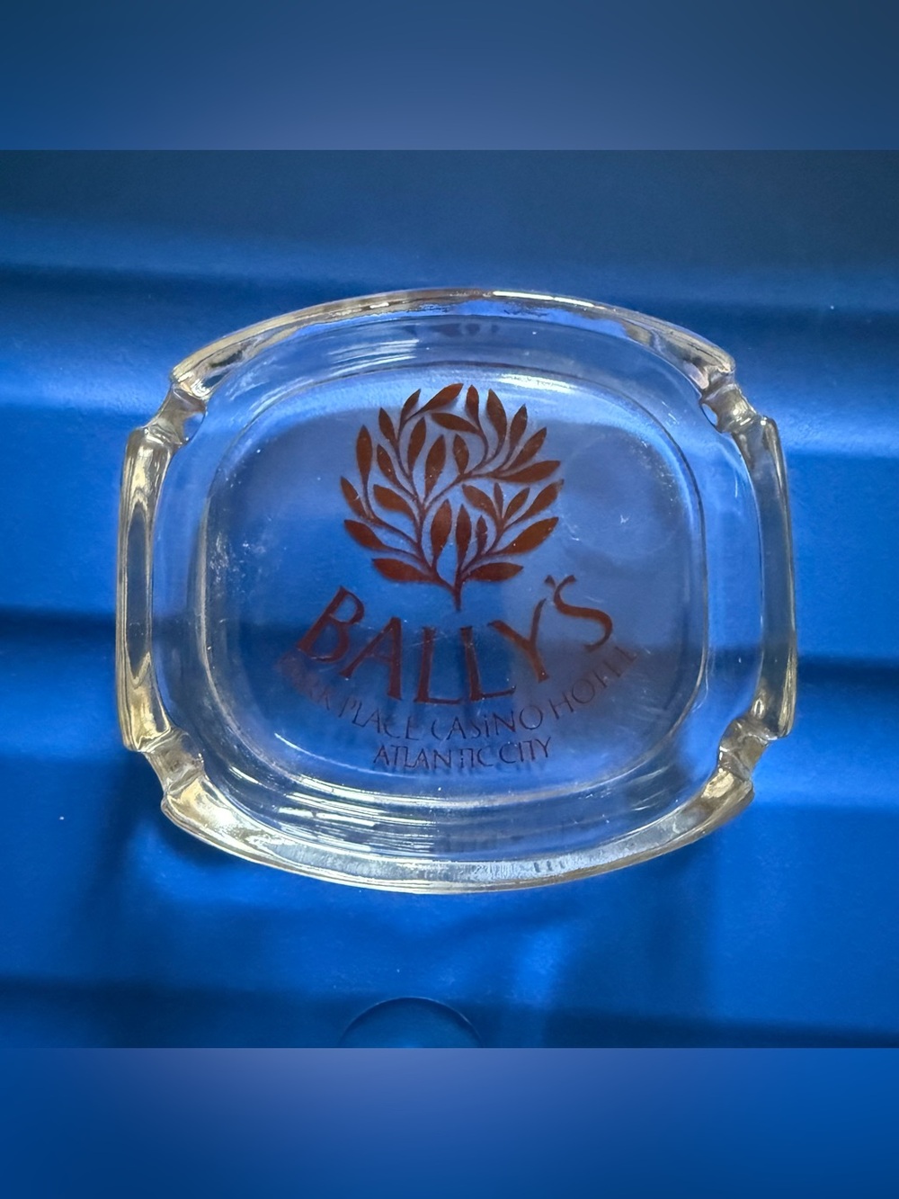Bally's Atlantic City Glass Ashtray with Red Logo